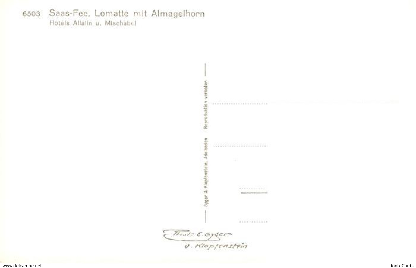 13908428 Saas-Fee_VS Lomatte Mit Almagelhorn Hotels Allalin Und Mischabel - Sonstige & Ohne Zuordnung