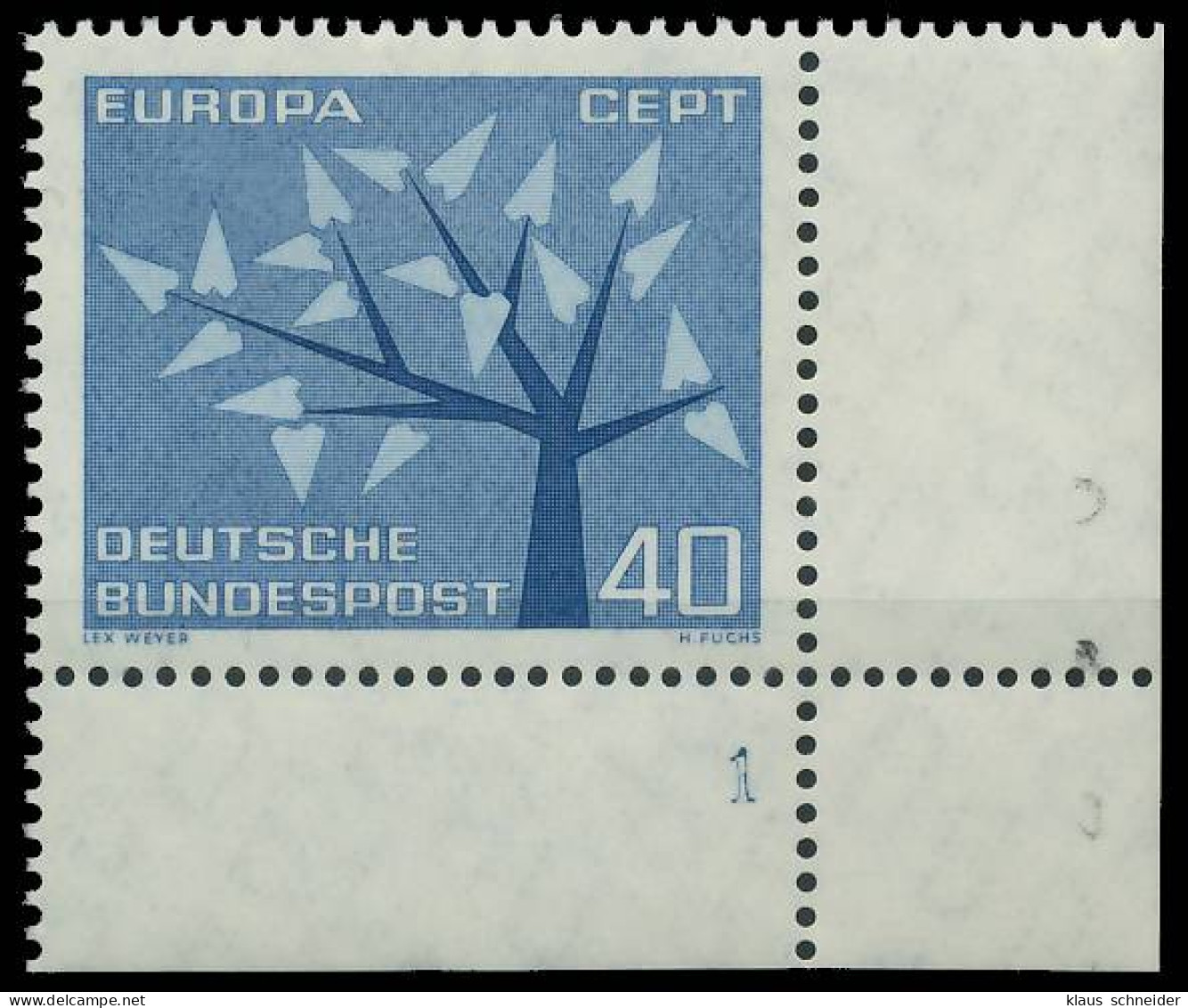 BRD BUND 1962 Nr 384 Postfrisch FORMNUMMER 1 X2F34CA - Nuevos