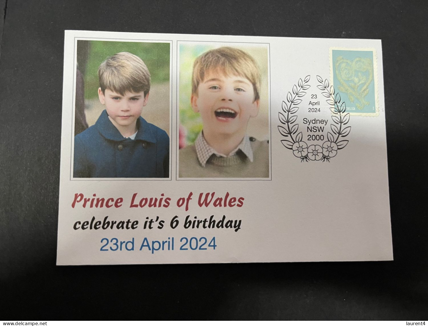 25-4-2024 (3 Z 2) Prince Louis Of Wales Celebrate It's 6th Birthday (23rd April 2024) With Special Fabric Heart Stamp - Koniklijke Families