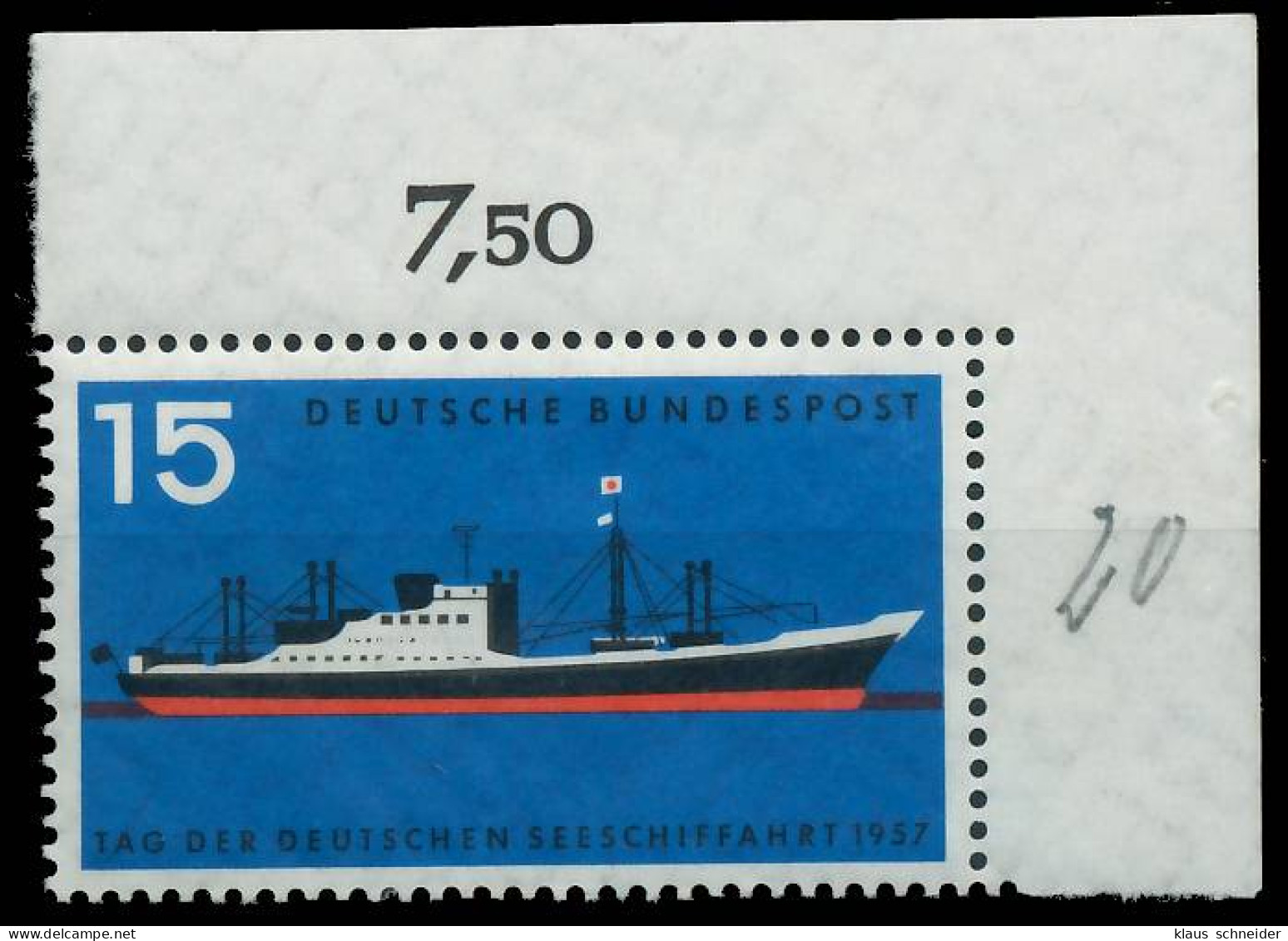 BRD BUND 1957 Nr 257 Postfrisch ECKE-ORE X2F7BD2 - Unused Stamps