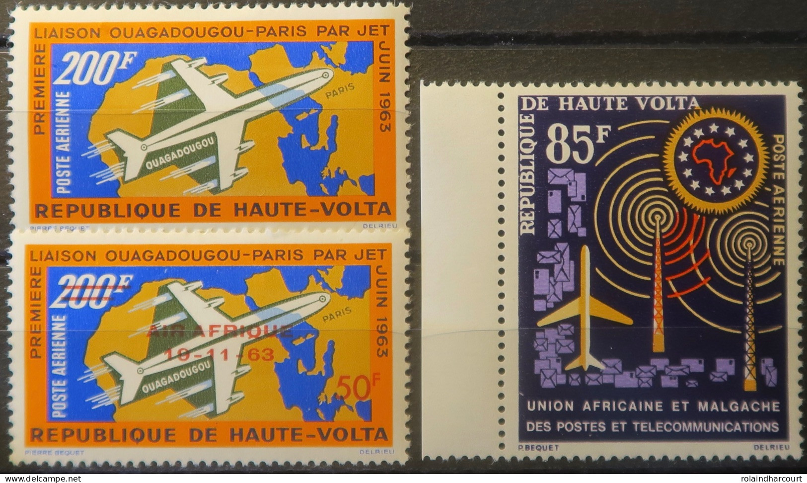 R2253/760 - HAUTE VOLTA - 1963 - POSTE AERIENNE - N°8 à 10 NEUFS* - Upper Volta (1958-1984)