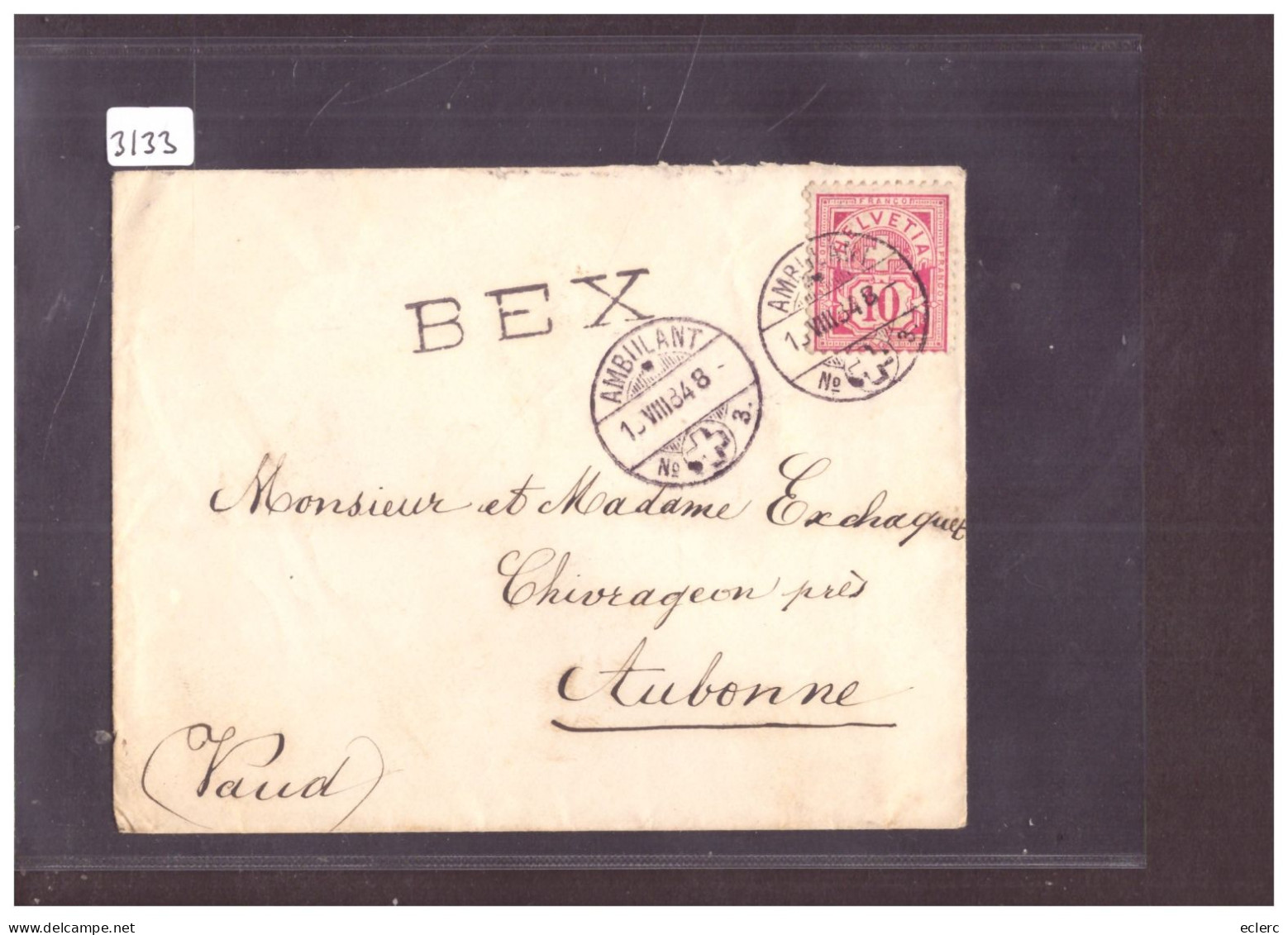 LETTRE AVEC CACHET LINEAIRE " BEX " - Lettres & Documents