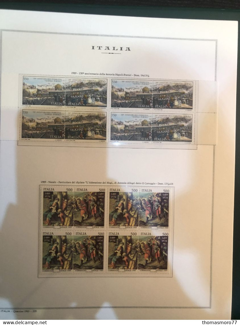 Collezione in QUARTINE NUOVE Italia Repubblica dal 1965 a 2001