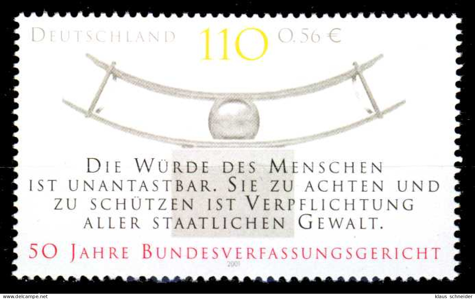 BRD BUND 2001 Nr 2214 Postfrisch SE193A2 - Unused Stamps