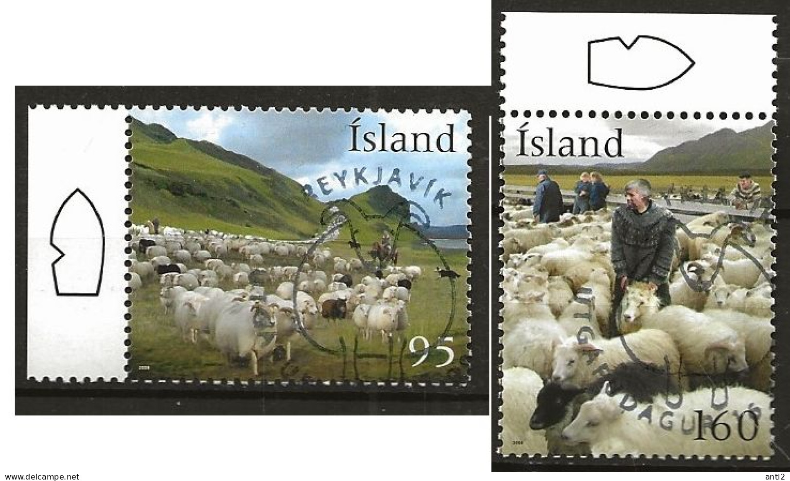 Iceland Island 2009 Driving The Sheep Home  MI 1247-1248 Cancelled(o) - Gebruikt