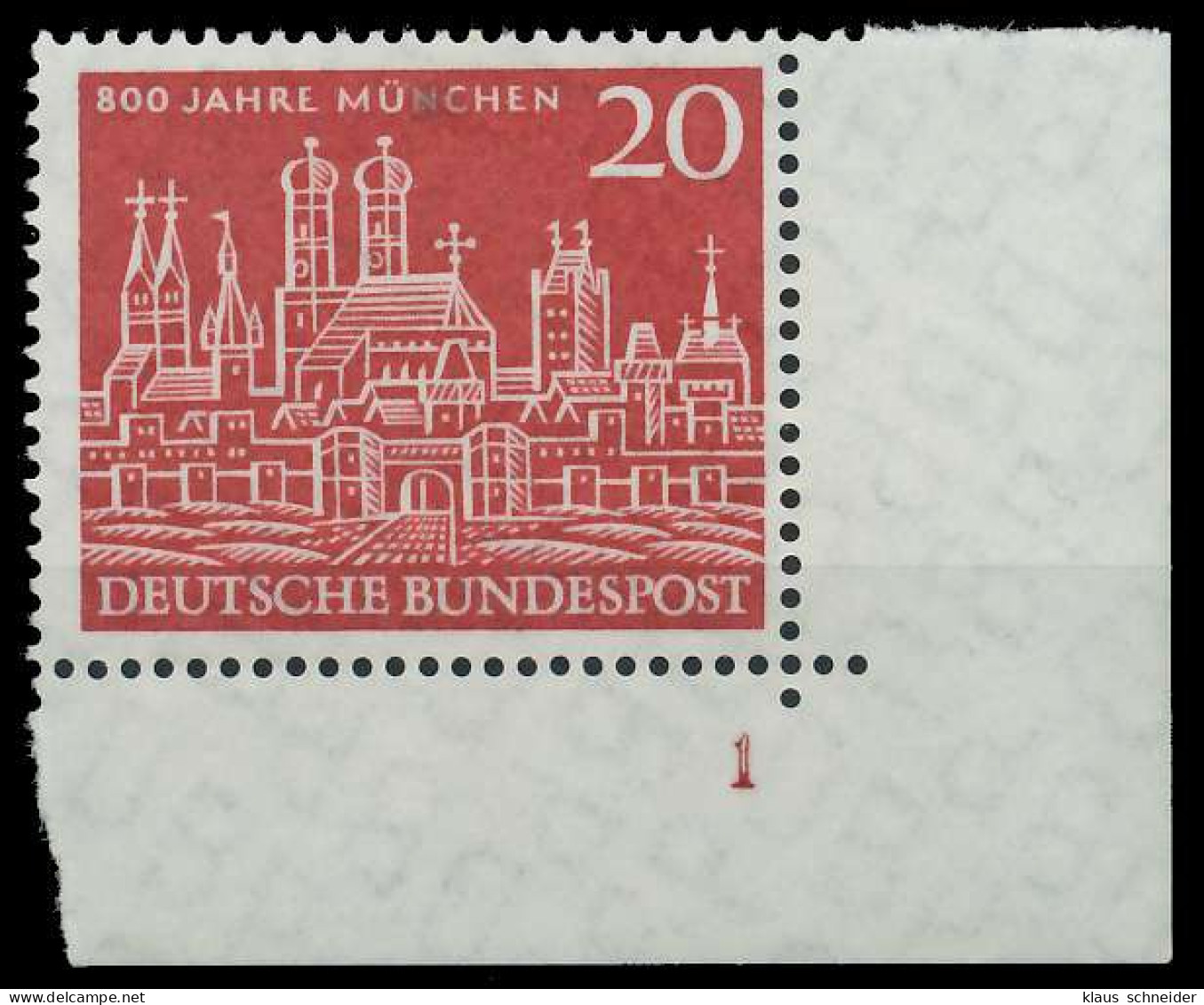 BRD BUND 1958 Nr 289 Postfrisch FORMNUMMER 1 X30224A - Unused Stamps