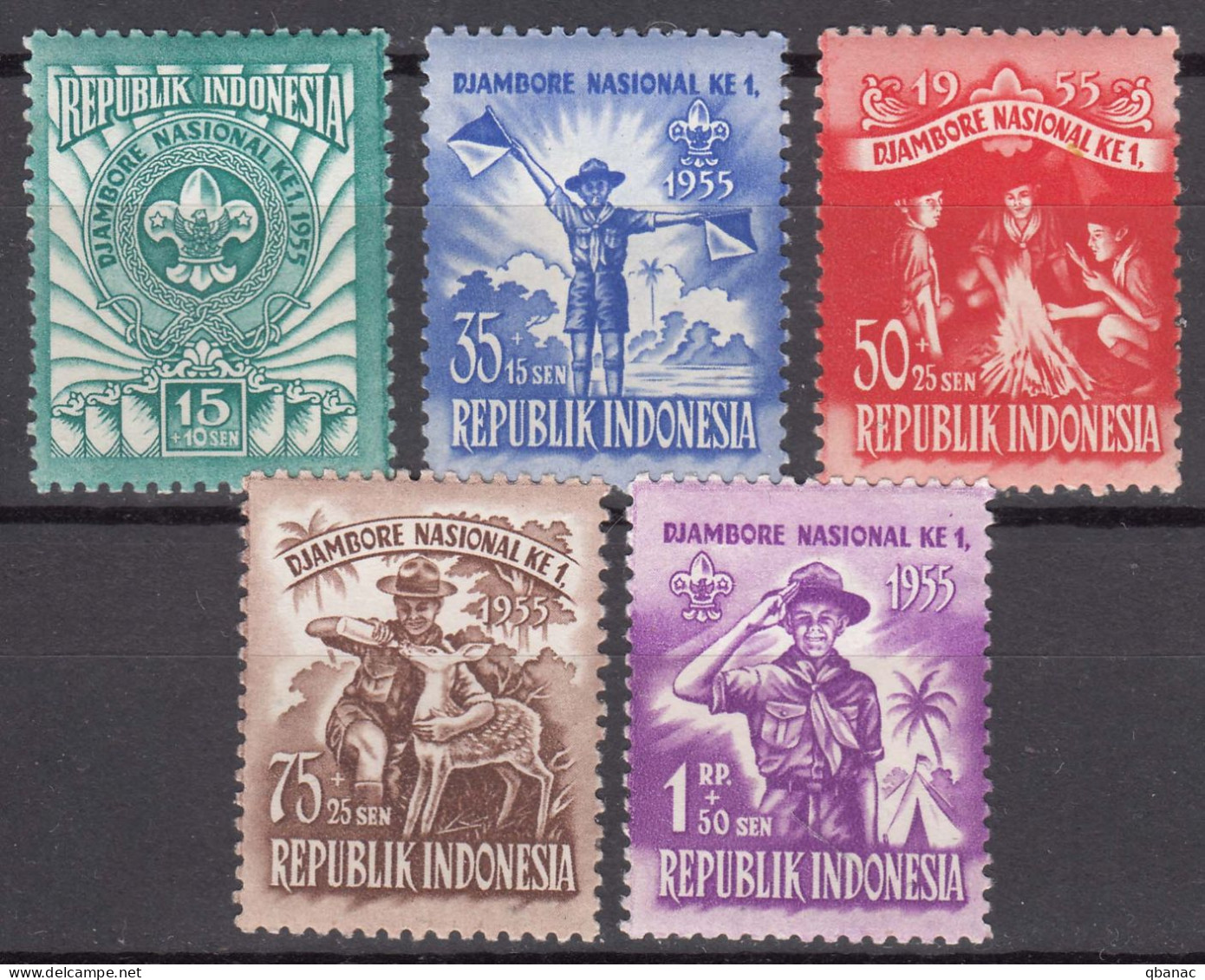 Indonesia 1955 Scouts Mi#138-142 Mint Never Hinged - Indonesia