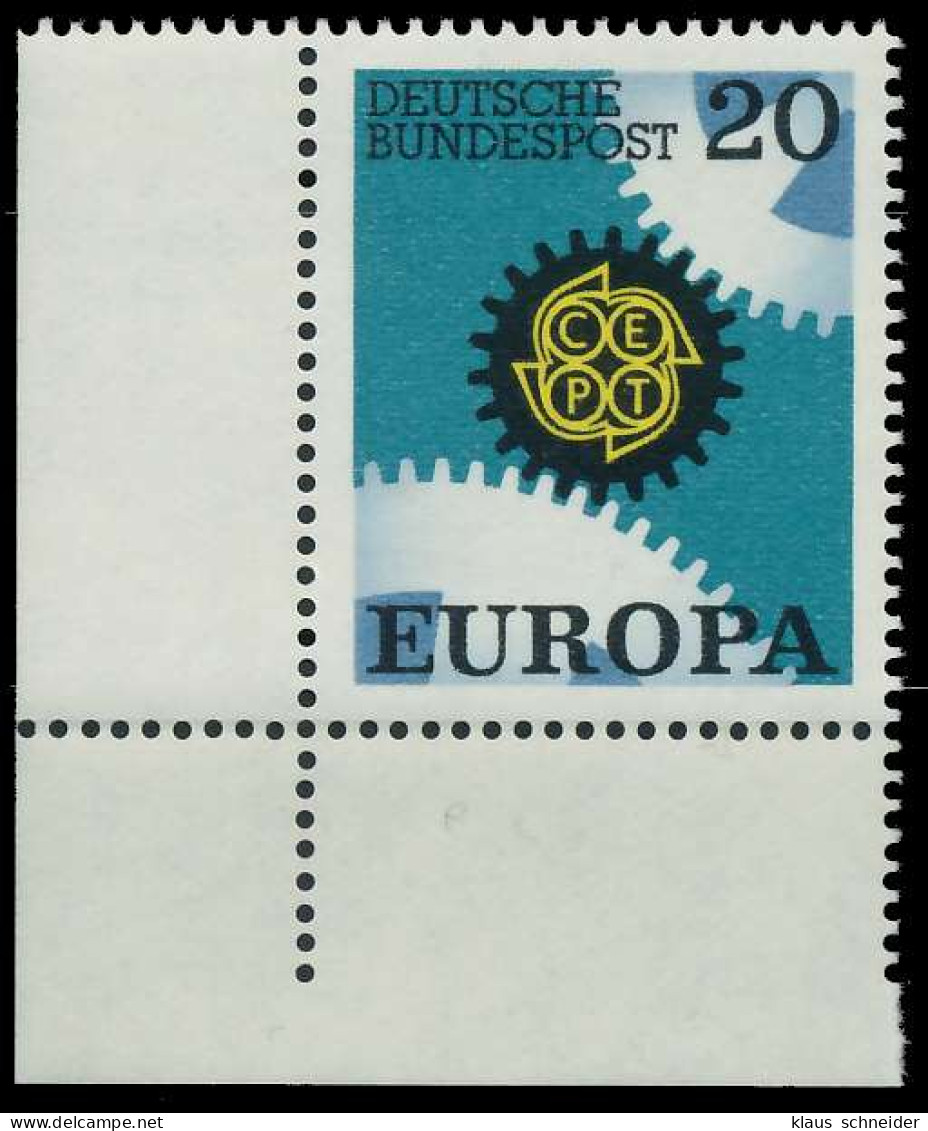 BRD BUND 1967 Nr 533 Postfrisch ECKE-ULI X30DD72 - Unused Stamps