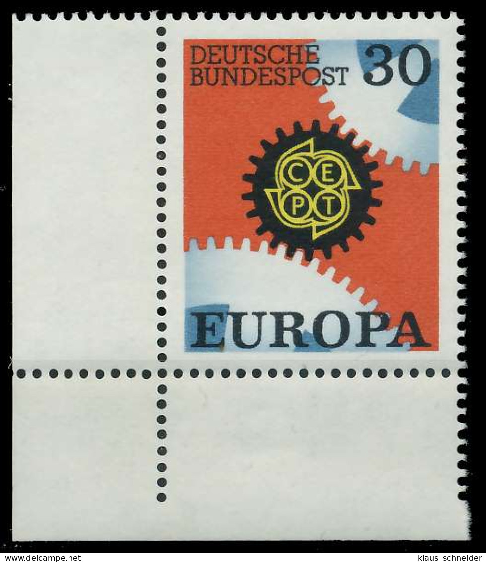 BRD BUND 1967 Nr 534 Postfrisch ECKE-ULI X30DD7E - Neufs
