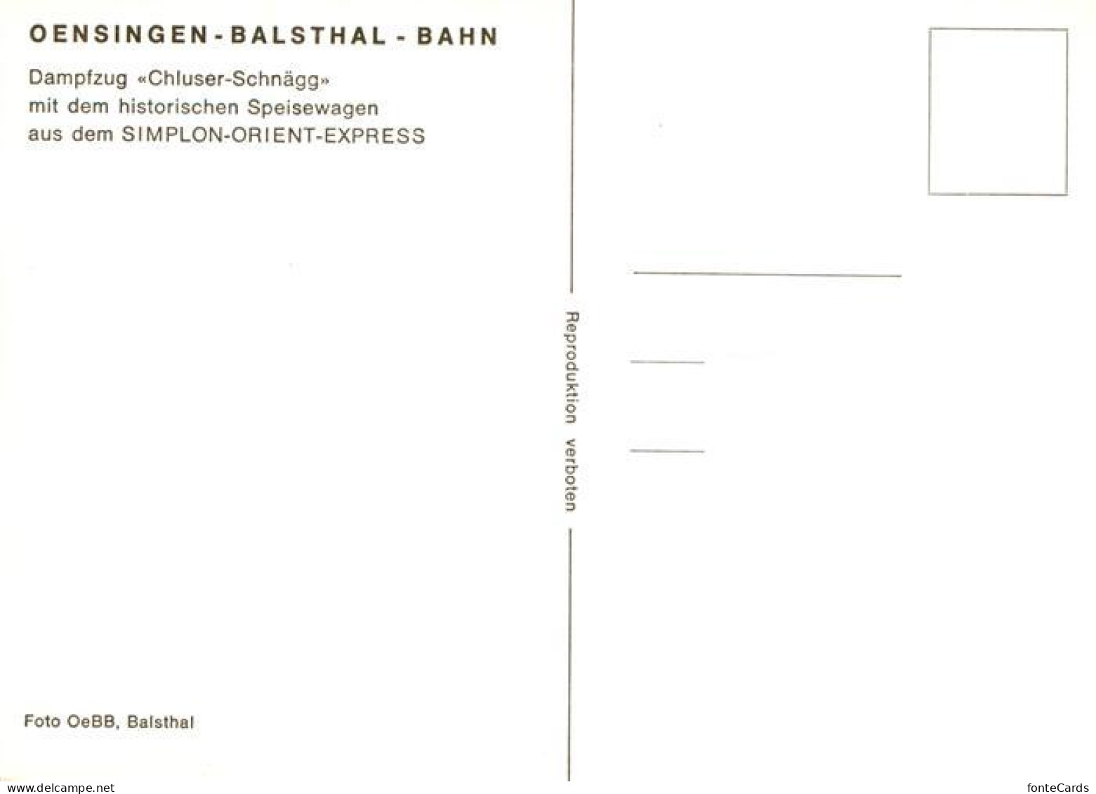 13901408 Balsthal SO Dampfzug Chluser Schnaegg Oensingen-Balsthal-Bahn Historisc - Sonstige & Ohne Zuordnung