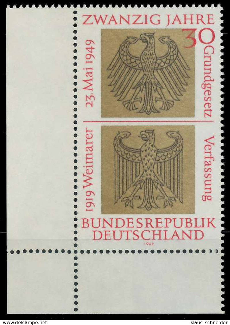BRD BUND 1969 Nr 585 Postfrisch ECKE-ULI X30FF56 - Nuovi