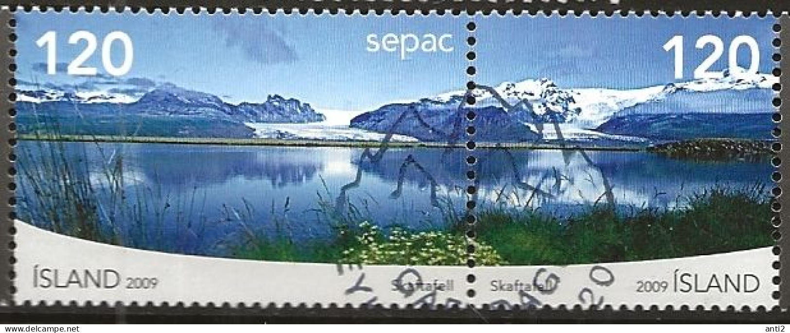Iceland Island 2009 SEPAC: Landscapes (II)  Vatnajokull National Park  MI 1249 - 1250 Pair Cancelled(o) - Used Stamps