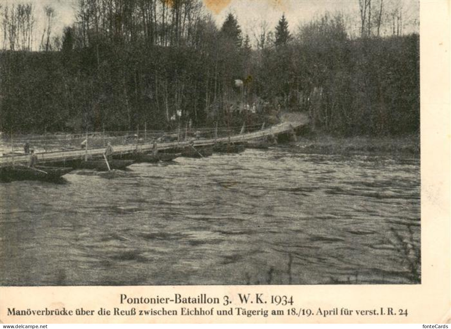 13900470 Taegerig Pontonier Bataillon 3 WK Manoeverbruecke Ueber Die Reuss Taege - Autres & Non Classés