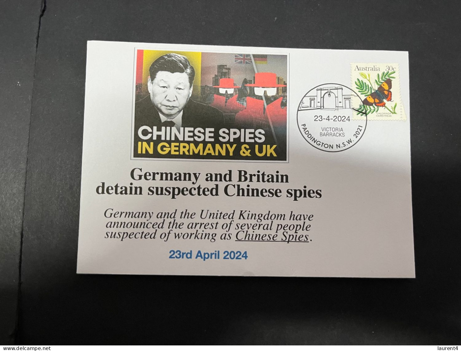 (2 Oø 37) Germany & Britain Detains Suspected Chinese Spies (butterfly Stamp) - Sonstige & Ohne Zuordnung