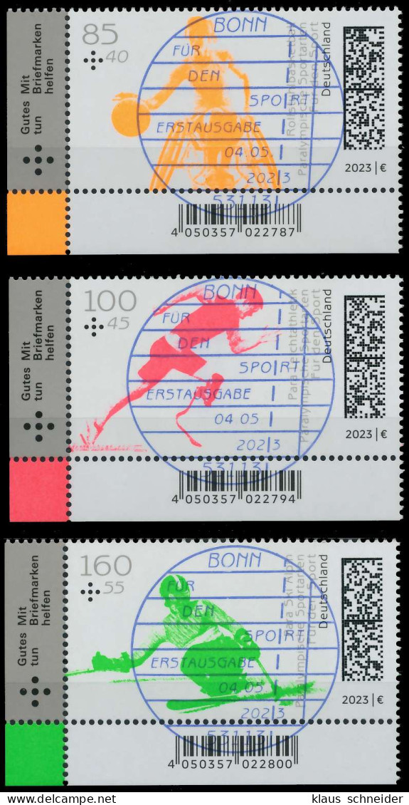BRD BUND 2023 Nr 3762-3764 ESST Zentrisch Gestempelt ECKE-UL X61ECB2 - Used Stamps