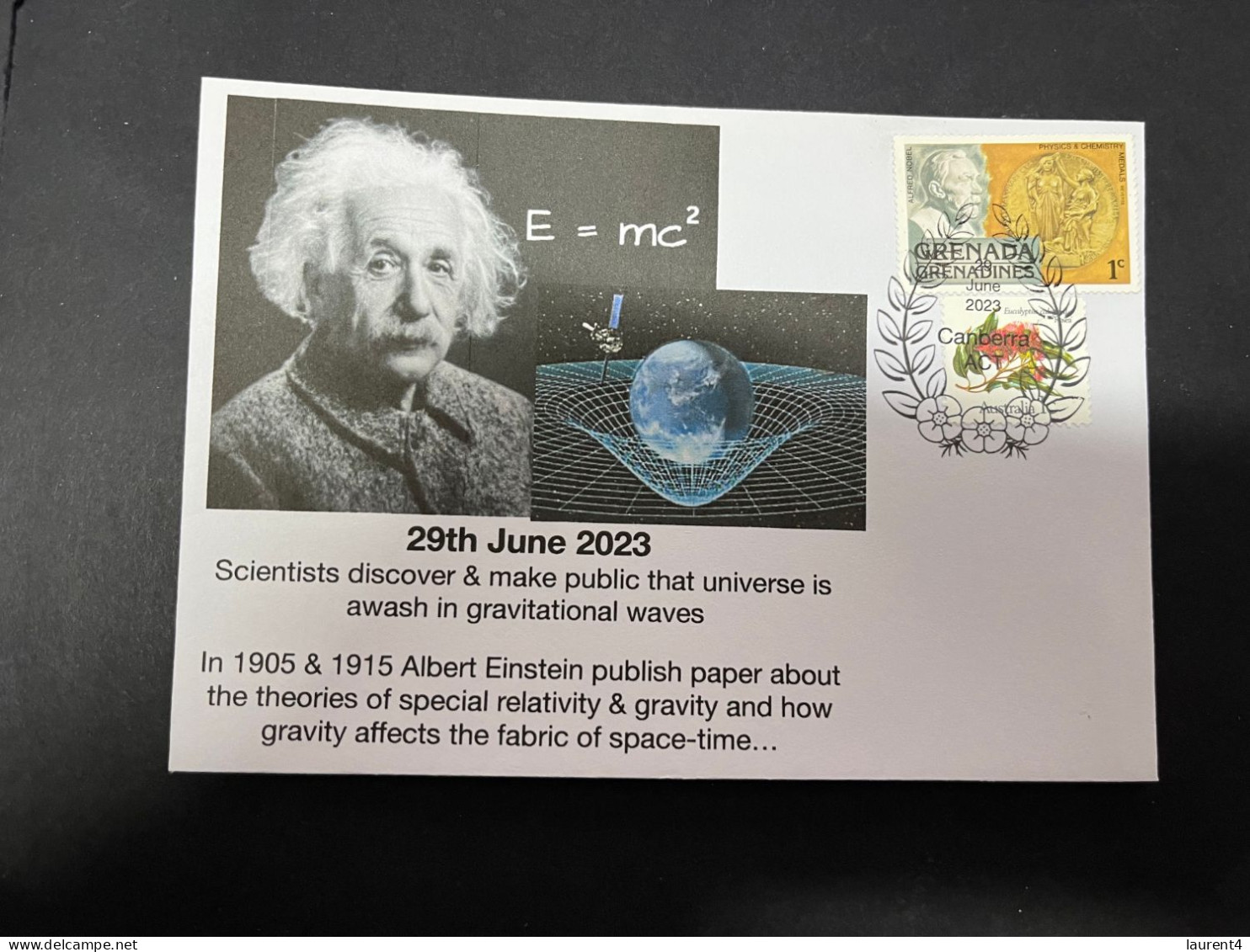 25-4-2-24 (2 Z 2) 29th June 2023 - Univers Is Awash In Gravitational Waves (A. Einstein 1905 & 1915 Theory) Nobel Stamp - Albert Einstein