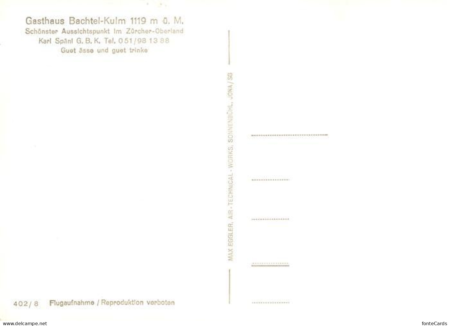 13890643 Bachtel  Kulm ZH Gasthaus Bachtel Kulm Fliegeraufnahme  - Autres & Non Classés