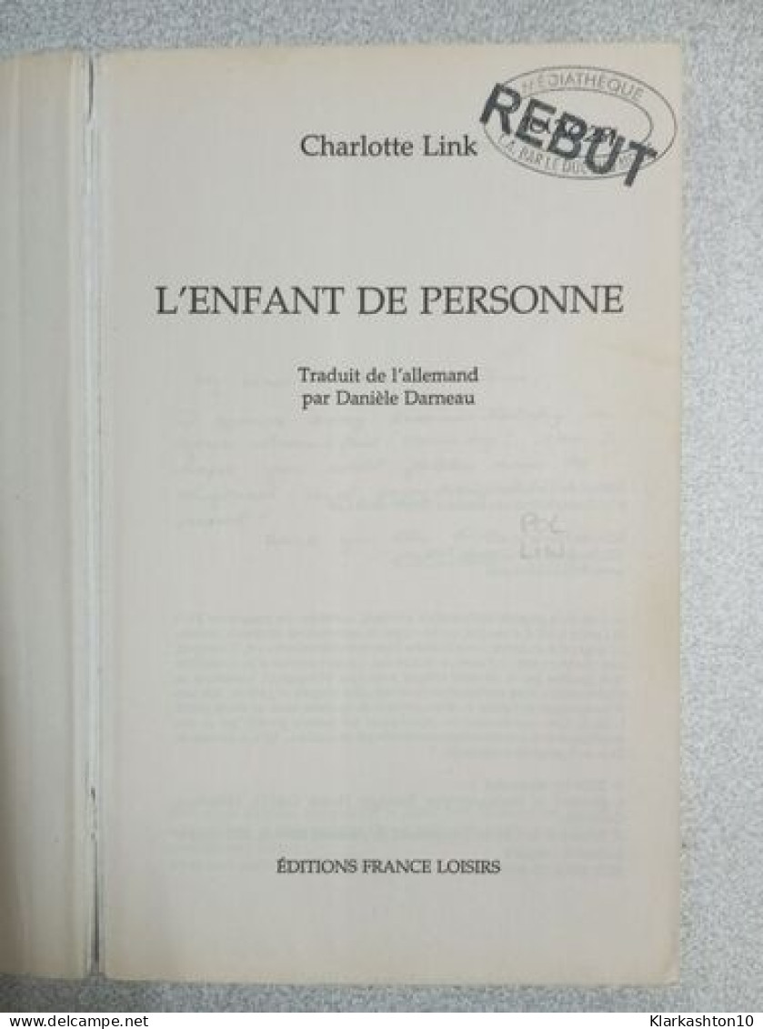 L'enfant De Personne - Altri & Non Classificati