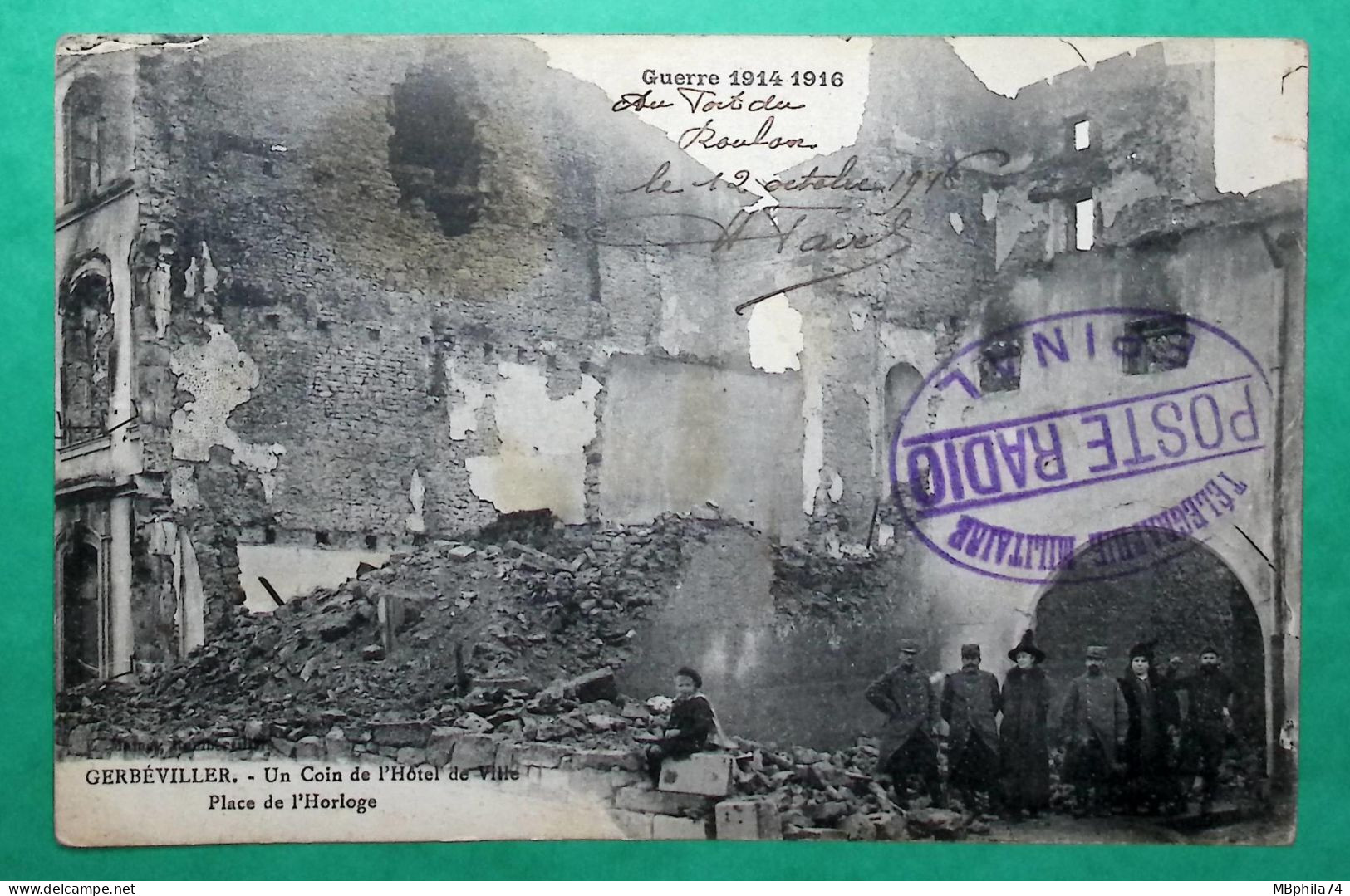 FRANCHISE MILITAIRE FM POSTE RADIO TELEGRAPHIE MILITAIRE EPINAL VOSGES CARTE POSTLAE GERBEVILLER 1916 WW1 COVER FRANCE - 1. Weltkrieg 1914-1918