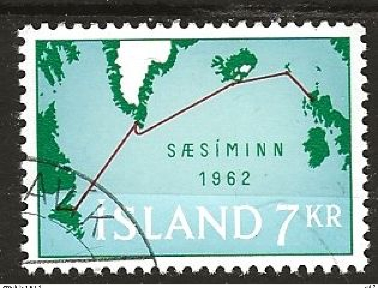 Iceland Island 1962 Submarine Cable  MI 367 Cancelled(o) - Usati