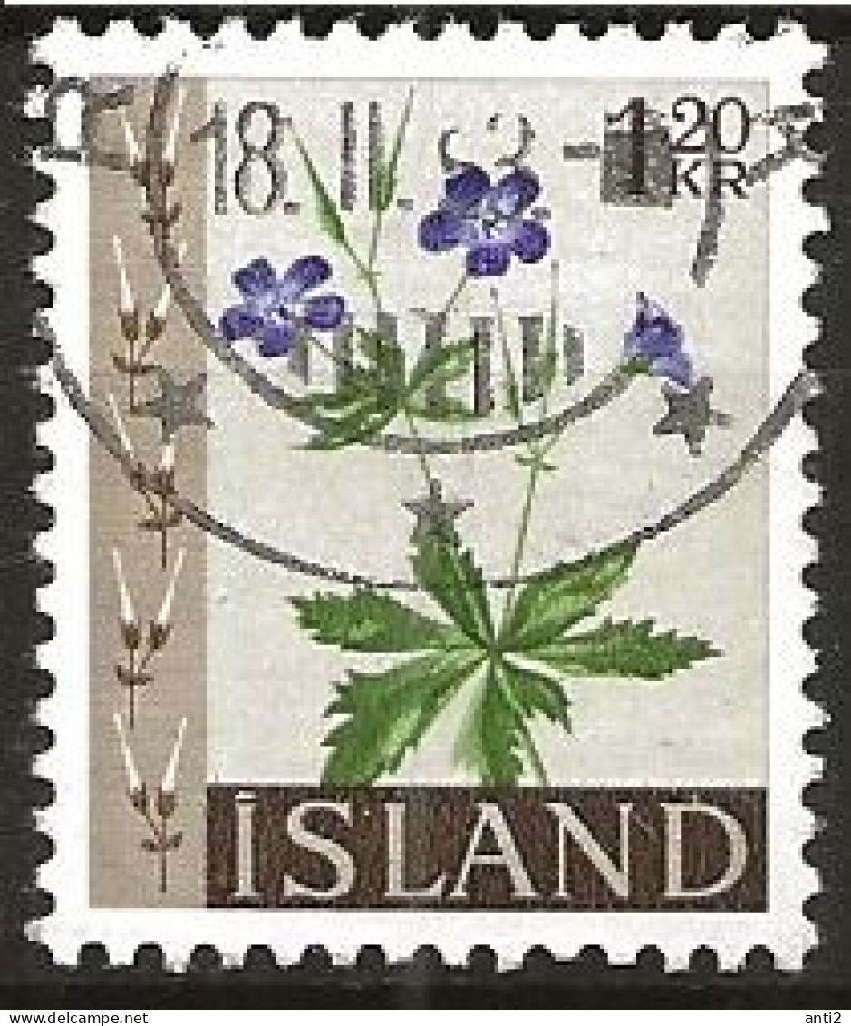 Iceland Island 1960 Flowers, Wood Cranesbill (Geranium Sylvaticum)  MI 345 Cancelled(o) - Used Stamps