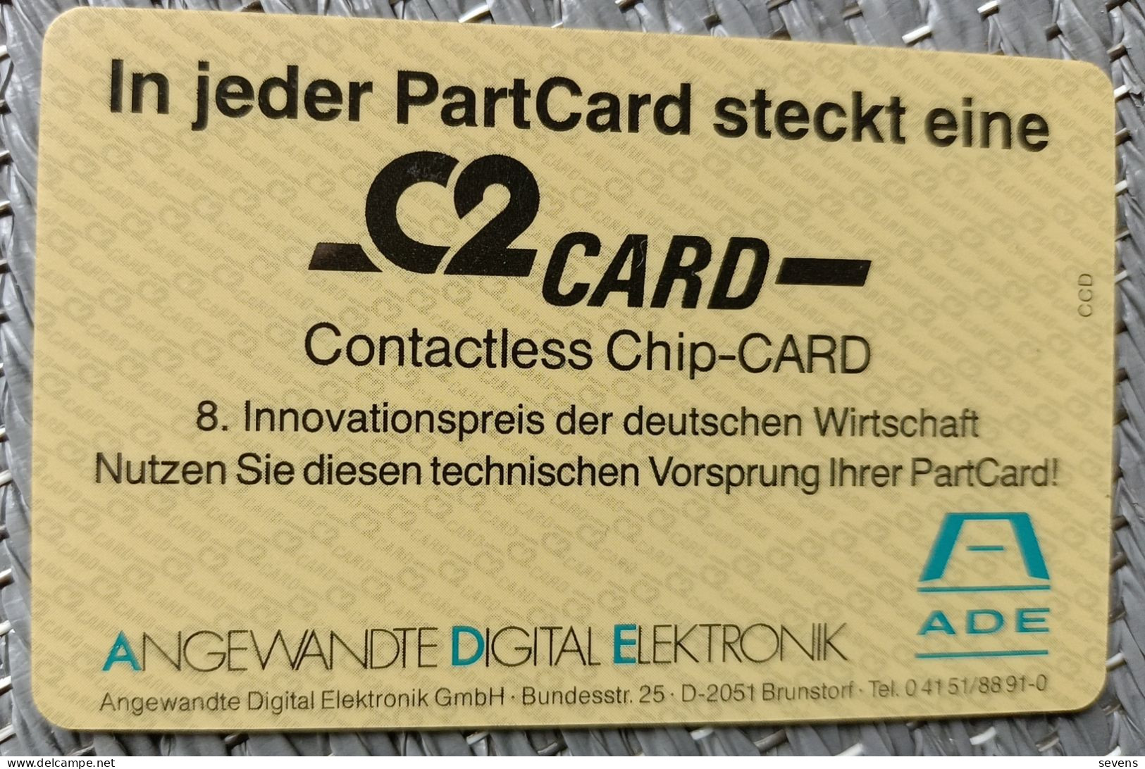 ADE C2 Contactless Chip Card,sample Card - Zonder Classificatie