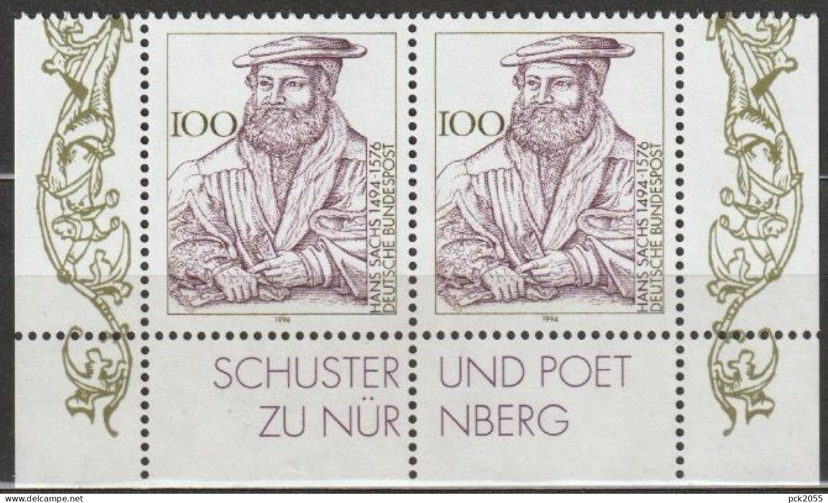 BRD 1994 MiNr.1763 Paar ** Postfrisch 500.Geb. Hans Sachs ( A1402 ) Günstige Versandkosten - Ungebraucht