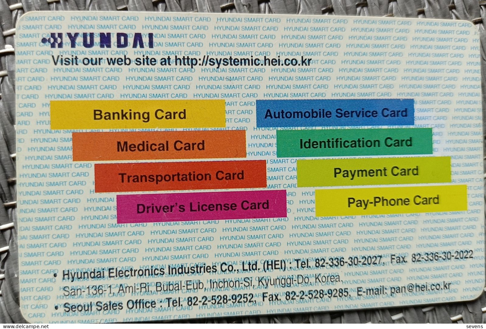 Hyundai Chip Card,with Scratches And Damages - Non Classés