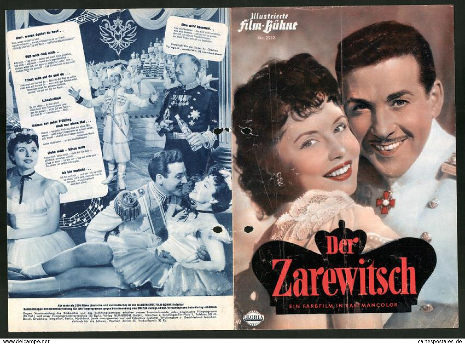 Filmprogramm IFB Nr. 2532, Der Zarewitsch, Sonja Ziemann, Luis Mariano, Ivan Petrovich, Regie: A. M. Rabenalt  - Magazines