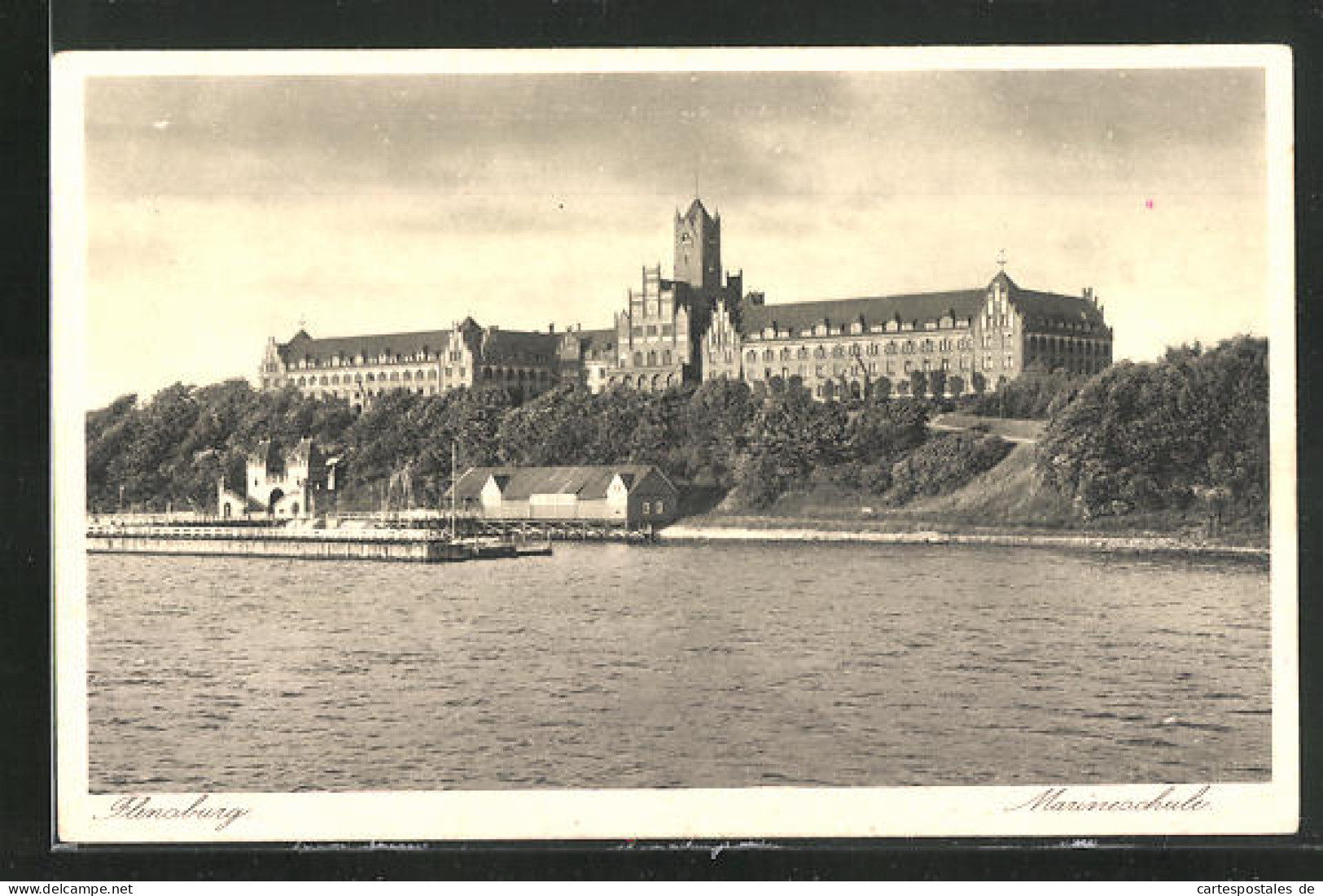 AK Flensburg, Marineschule Mit Hafen  - Flensburg