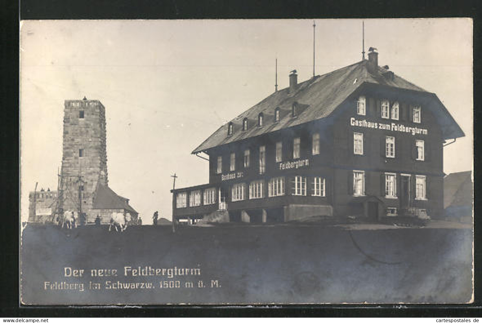 AK Feldberg Im Schwarzwald, Gasthaus Zum Feldbergturm Mit Dem Neuen Feldbergturm  - Feldberg