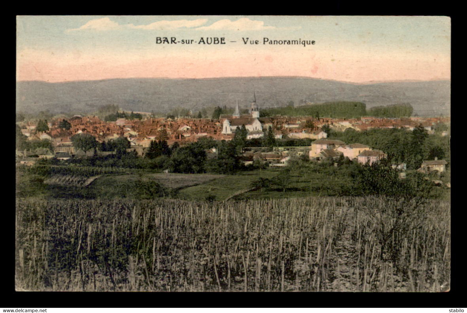 10 - BAR-SUR-AUBE - VUE PANORAMIQUE - CARTE COLORISEE - Bar-sur-Aube