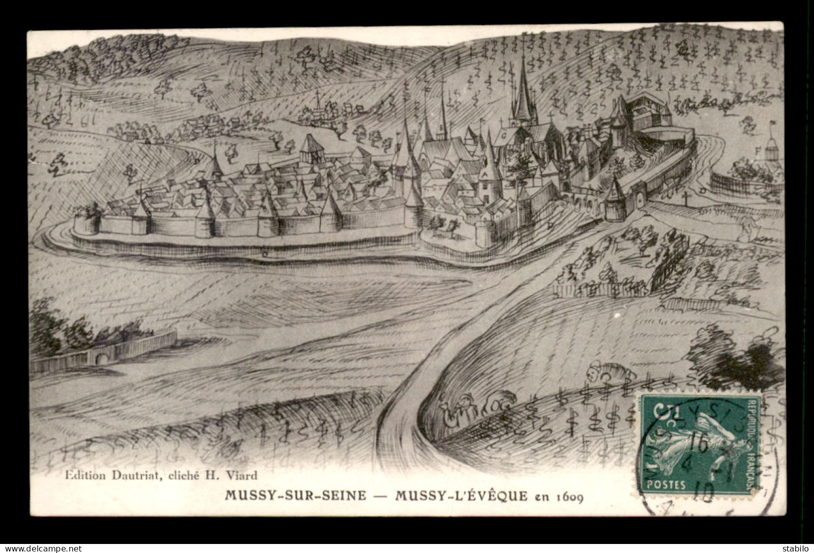 10 - MUSSY-SUR-SEINE - GRAVURE DE MUSSY-L'EVEQUE EN 1609 - Mussy-sur-Seine