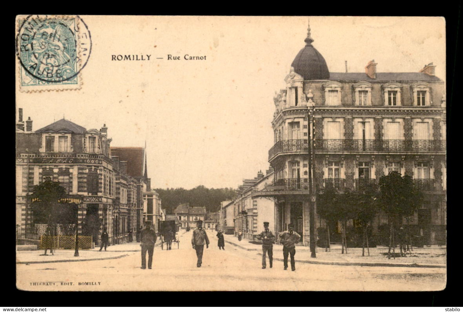 10 - ROMILLY-SUR-SEINE - RUE CARNOT - CARTE COLORISEE - Romilly-sur-Seine