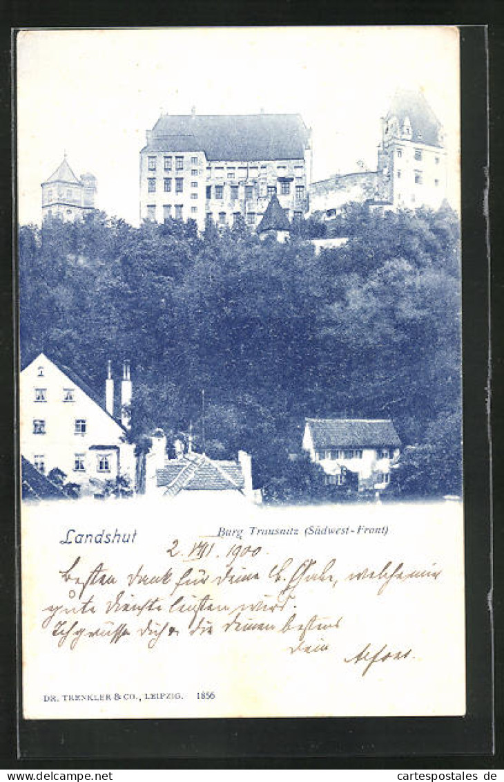 AK Landshut, Burg Trausnitz, Südwest-Front  - Landshut