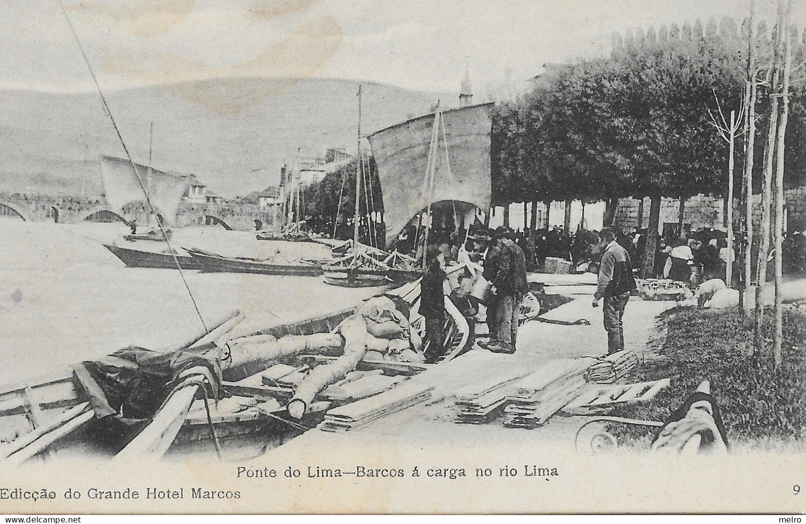 PORTUGAL-  Ponte De Lima - Barcos à Carga No Rio Lima. (Edição Do Grande Hotel Marcos) - Viana Do Castelo