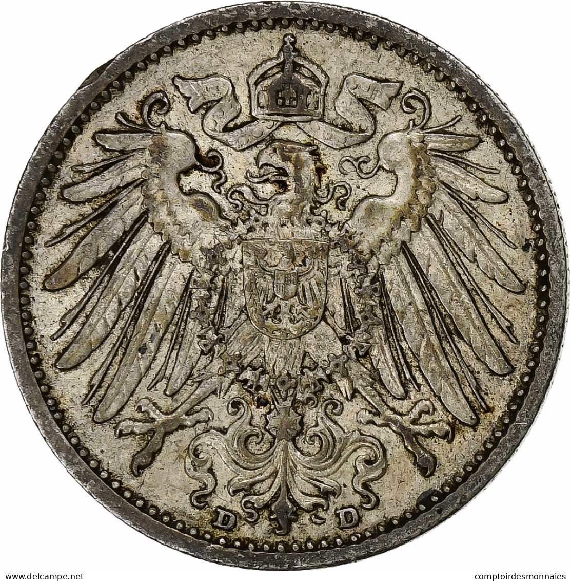 Empire Allemand, Wilhelm II, Mark, 1907, Munich, Argent, TTB, KM:14 - 1 Mark