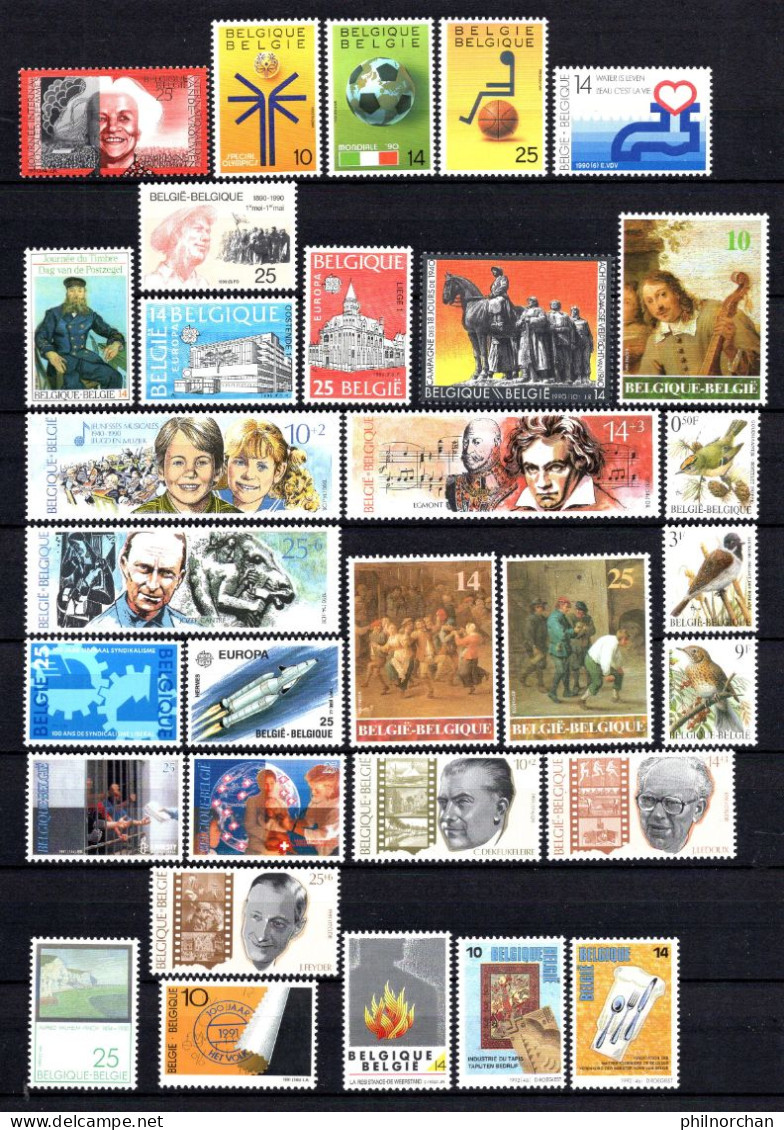Belgique 1990 à 1994  Neufs**  TB 56 Timbres Différents  15 €    (cote 103,75 €, 56 Valeurs) - Unused Stamps