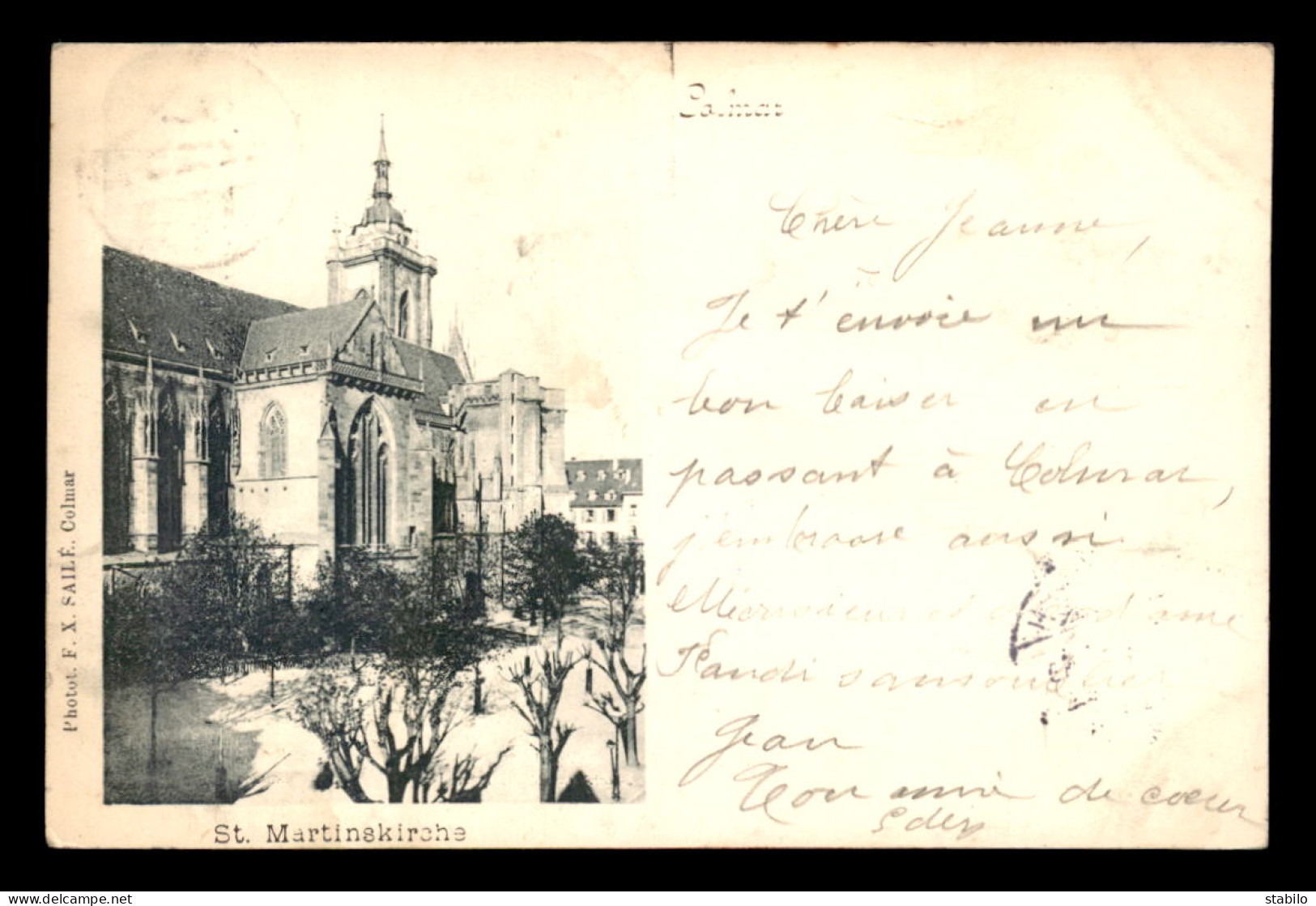 68 - COLMAR - EGLISE ST-MARTIN - VOYAGE EN 1898 - Colmar