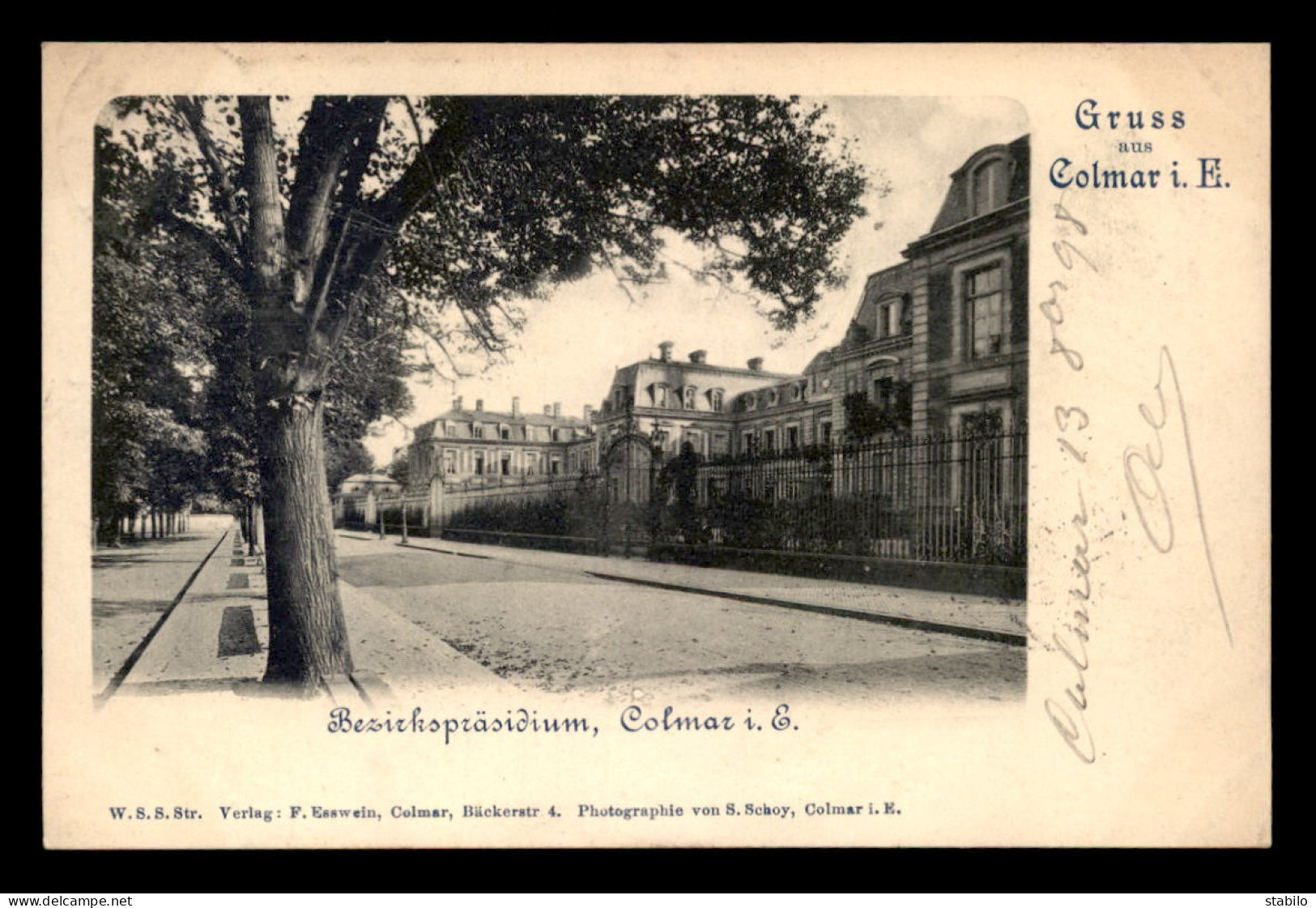68 - COLMAR - BESISCHSPRASIDIUM - VOYAGE  EN 1898 - Colmar