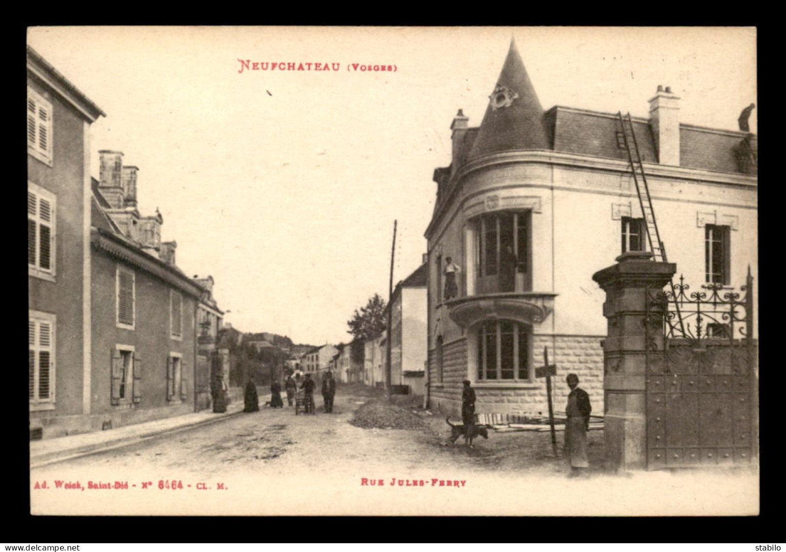 88 - NEUFCHATEAU - RUE JULES FERRY - CACHET AU VERSO : PHARMACIE N. VITTER, 16 RUE VANOISE A GRAY (HAUTE-SAONE) - Neufchateau