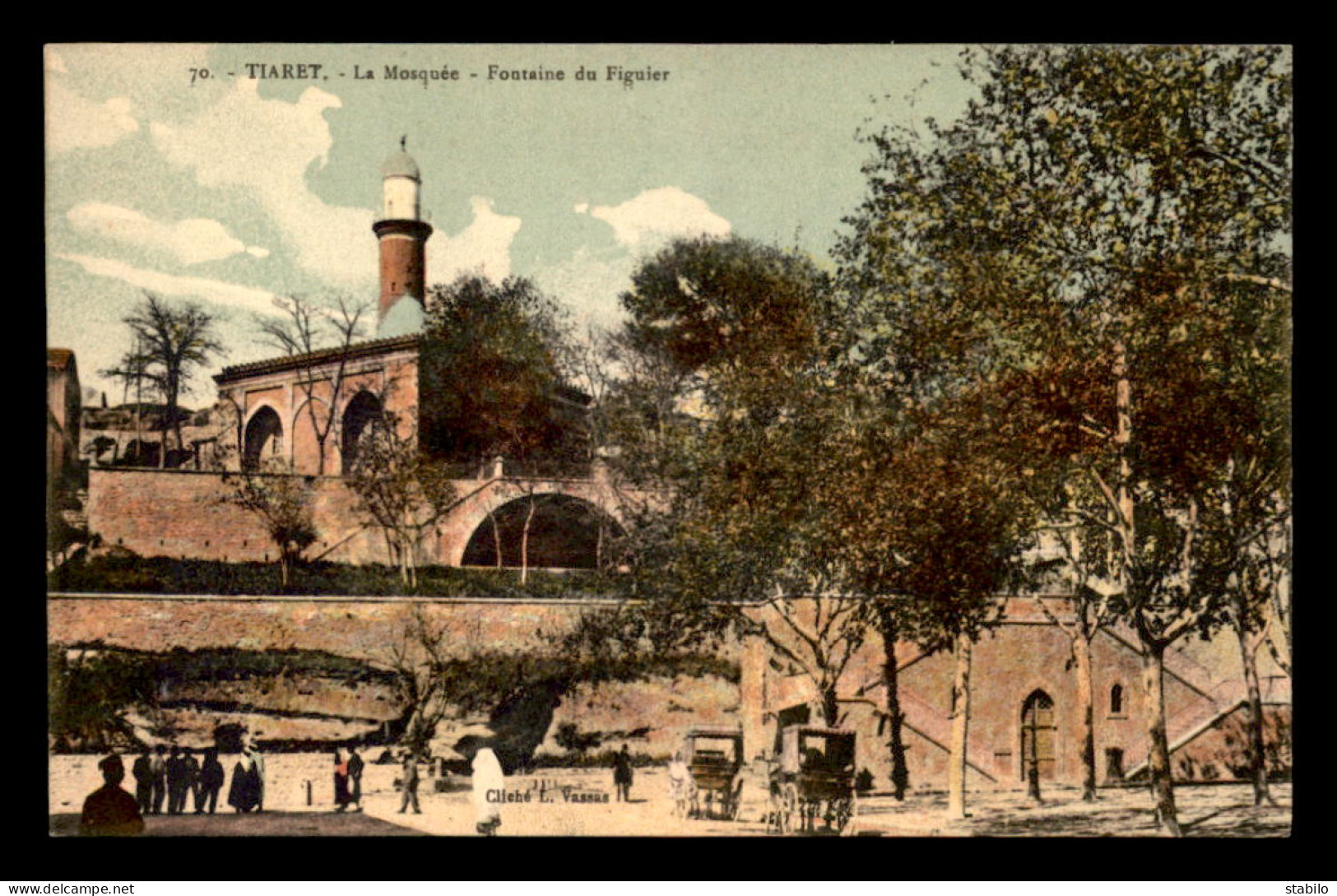 ALGERIE - SAHARA - TIARET - LA MOSQUEE - FONTAINE DU FIGUIER - CARTE COLORISEE - Tiaret