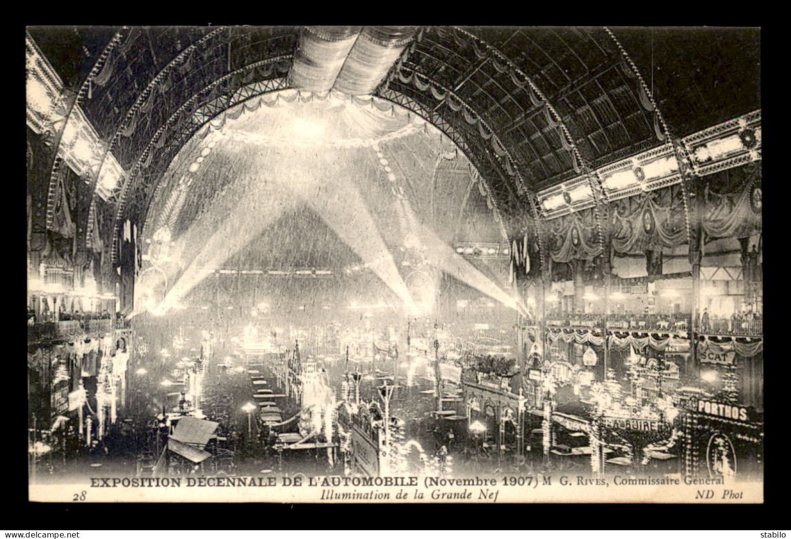 AUTOMOBILES - EXPOSITION DECENNALE DE L'AUTOMOBILE NOVEMBRE 1907 - ILLUMINATION DE LA GRANDE NEF - Voitures De Tourisme