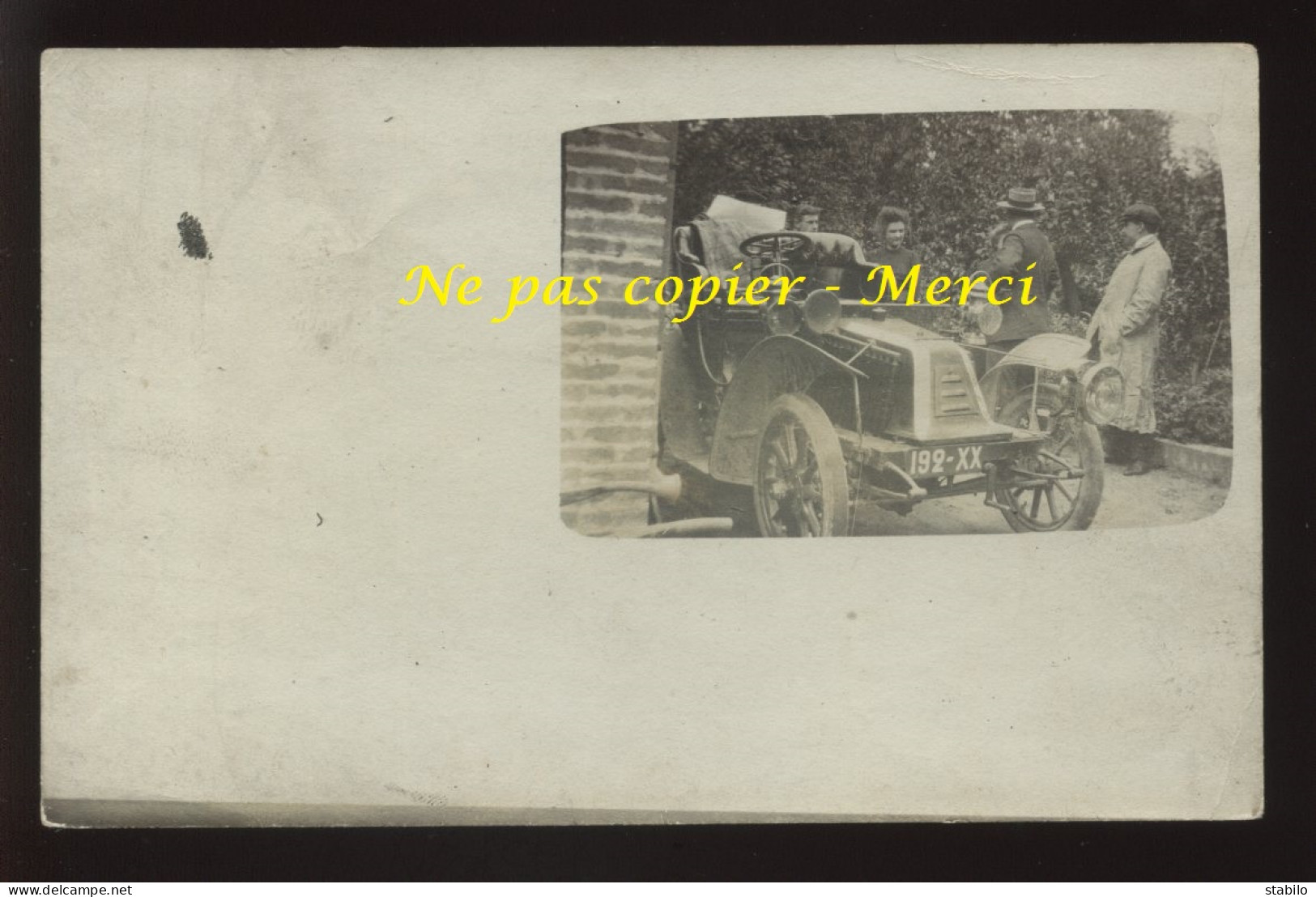AUTOMOBILE ANCIENNE - IMMATRICULEE 192-XX - CARTE PHOTO ORIGINALE - PKW