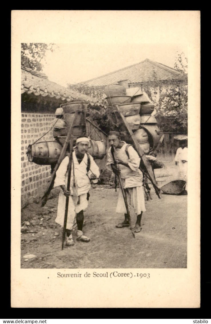 COREE - SOUVENIR DE SEOUL - PORTEURS DE POTERIES - 1903 - Corée Du Sud