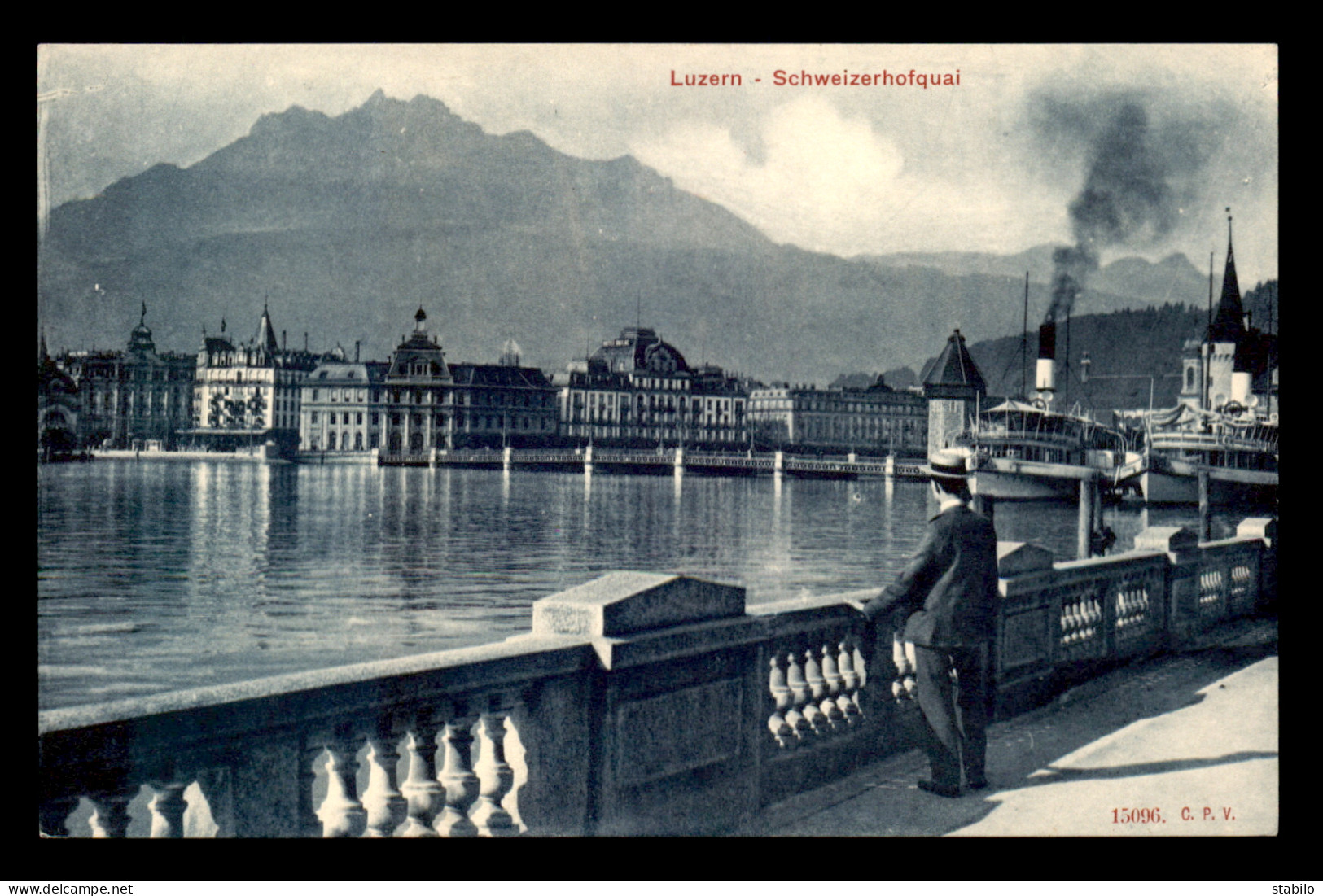 SUISSE - LUCERNE - SCHWEIZERHOFQUAI - PUBLICITE AU VERSO, MACHINES A COUDRE HELVETIA - Autres & Non Classés