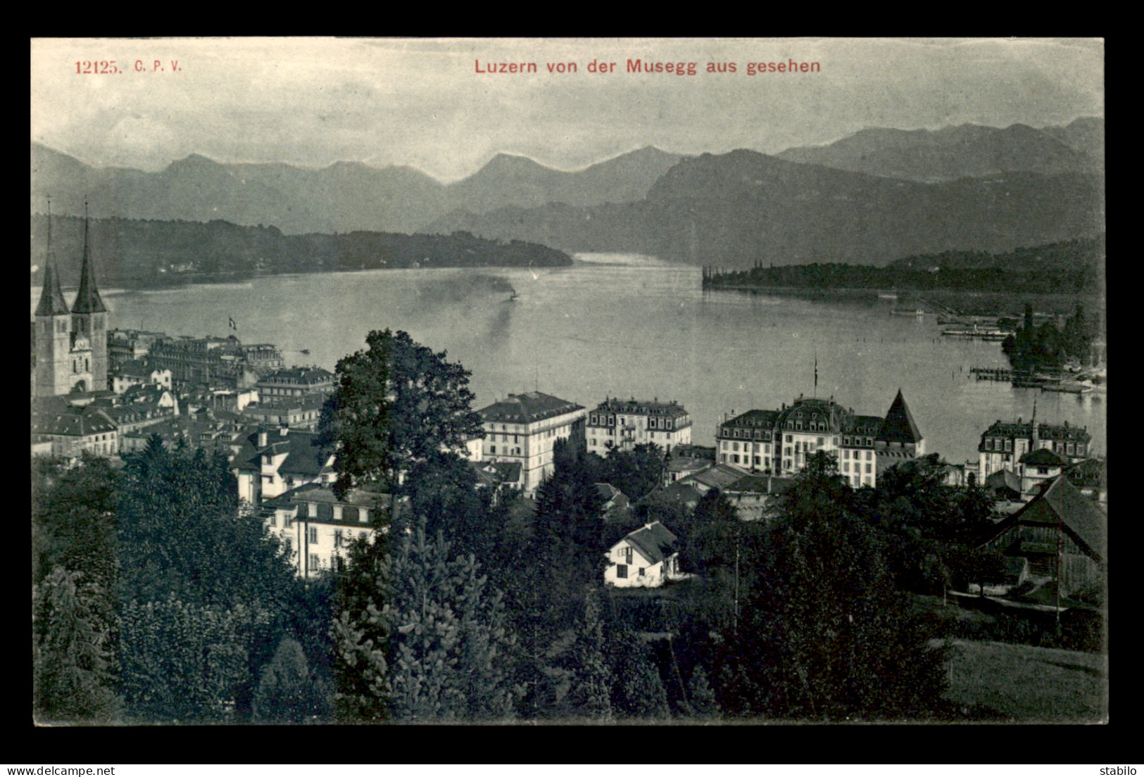 SUISSE - LUCERNE - DER MUSEGG AUS GESEHEN - PUBLICITE AU VERSO, MACHINES A COUDRE HELVETIA - Autres & Non Classés