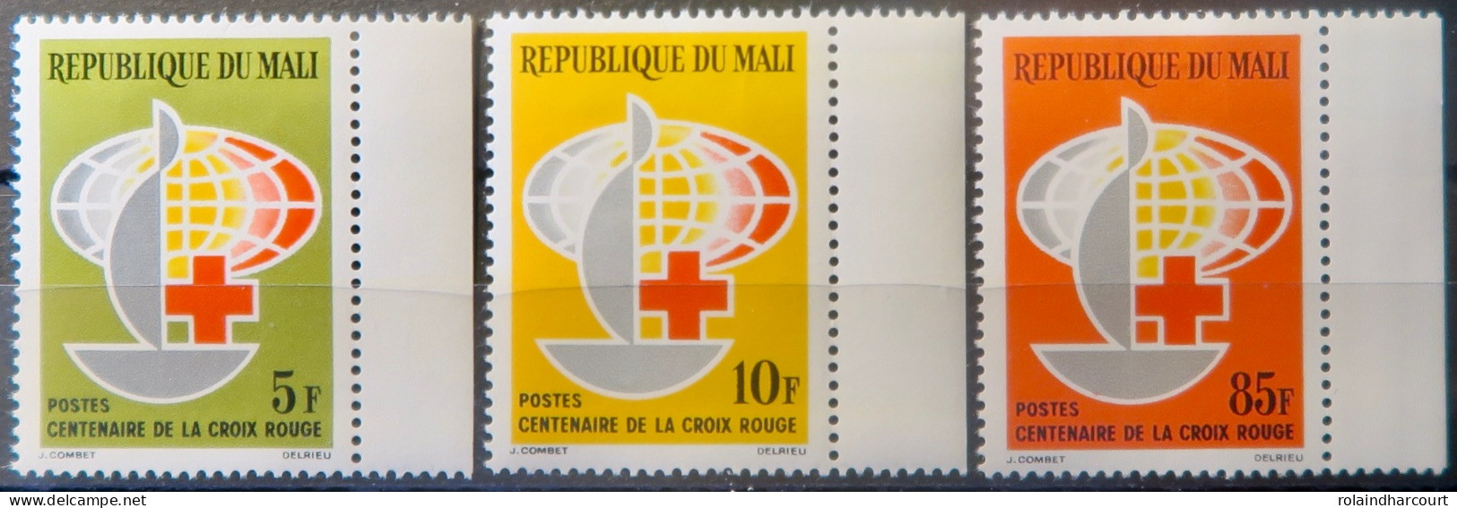 R2253/776 - MALI - 1963 - CROIX ROUGE - N°54 à 56 NEUFS* BdF - Malí (1959-...)