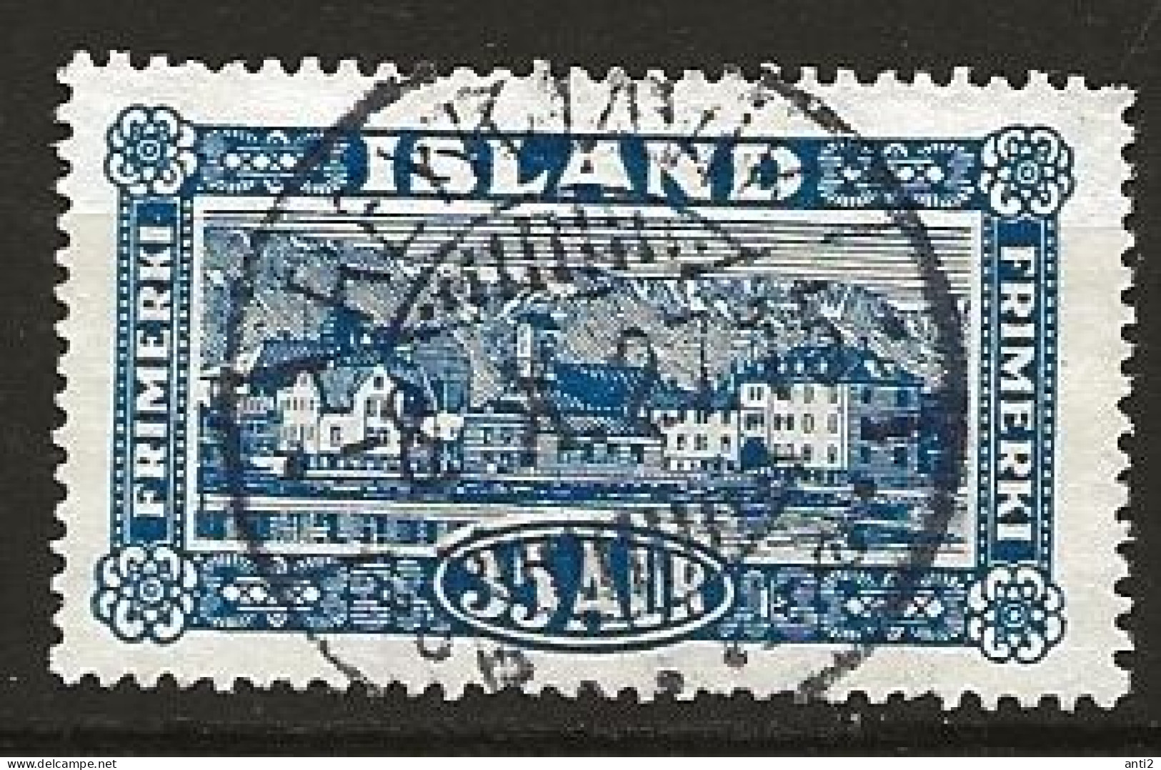 Iceland Island 1925 Views Of Iceland, Reykjavik With Esja Mountains MI 117 Cancelled(o)   Very Nice  8 X 27 - Gebraucht