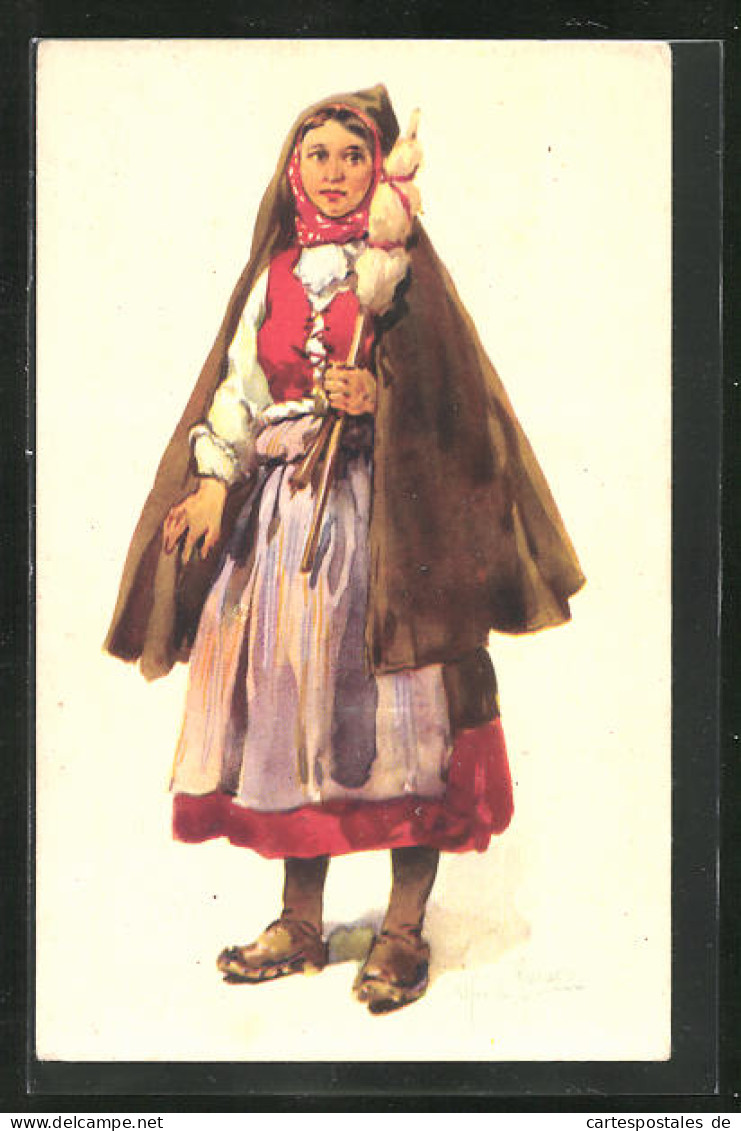 Künstler-AK Costumes De Portugal, Mulher Da Beira Alta  - Non Classificati
